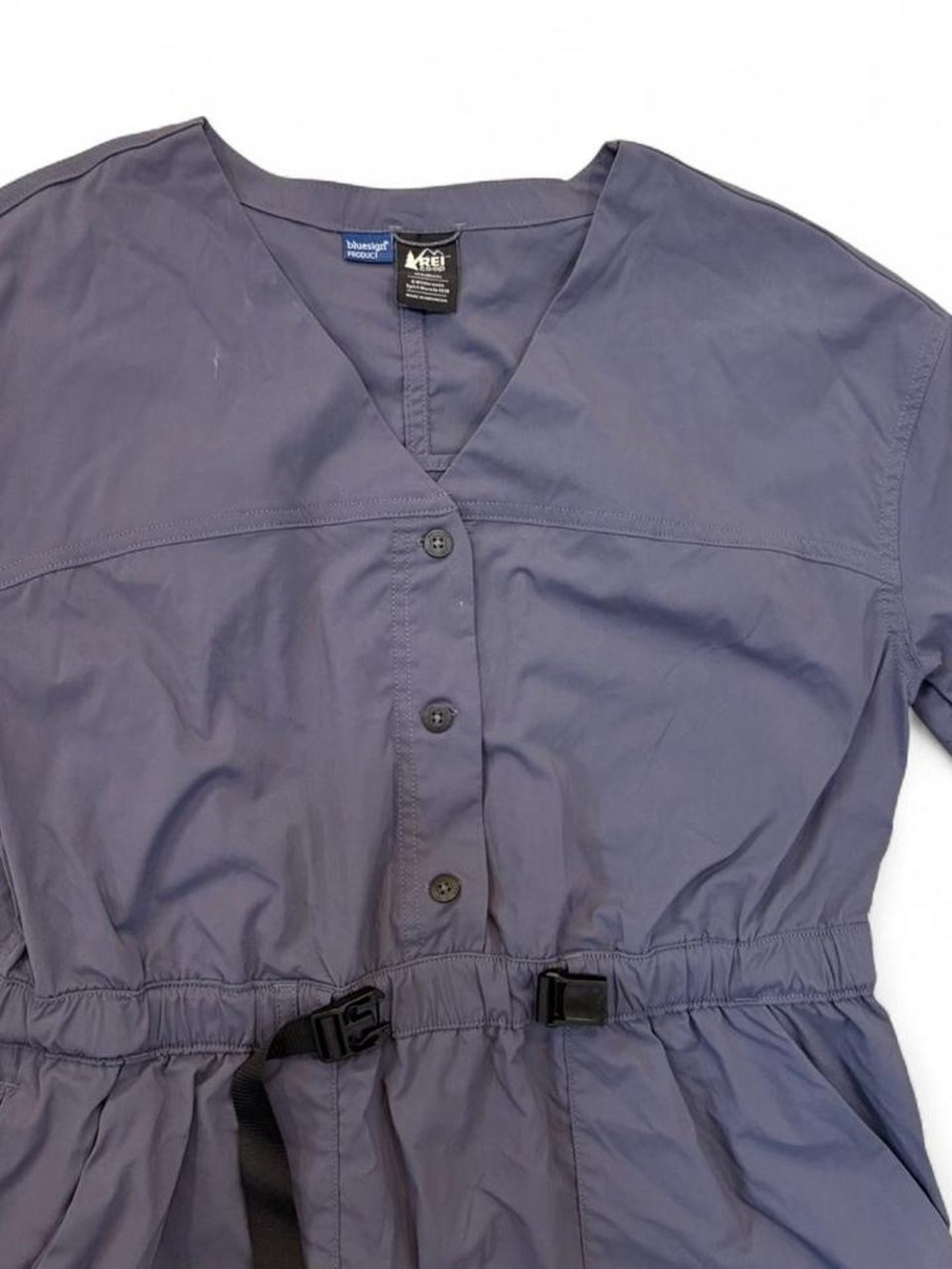 REI Slate Blue Button-Front Utility Dress